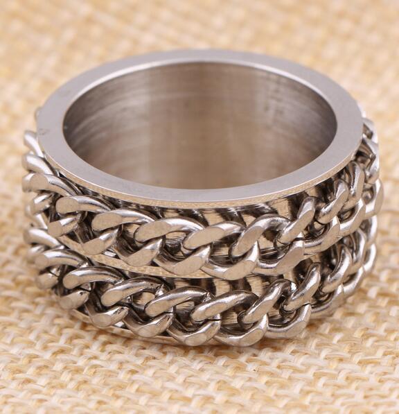 Fashion Hip-Hop Punk Vintage Chain Stainless Steel Man Index Finger Ring