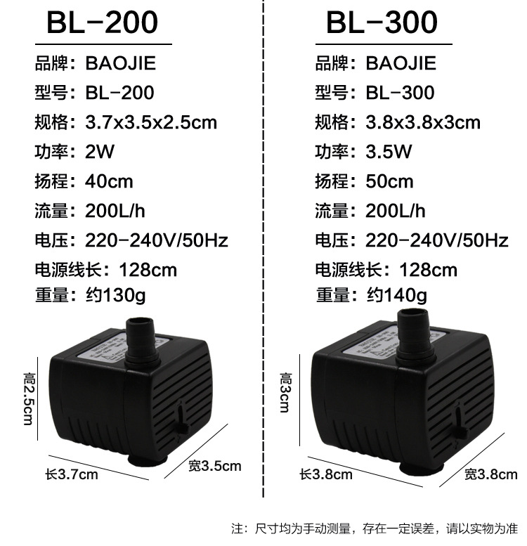 鱼缸过滤潜水泵微型抽水泵静音小型家用水泵水族箱用品带led灯详情26