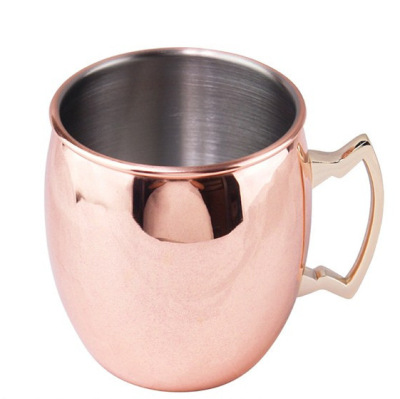 304不锈钢鸡尾酒杯 镀铜鼓形酒杯 莫斯科骡子杯 Mule mug