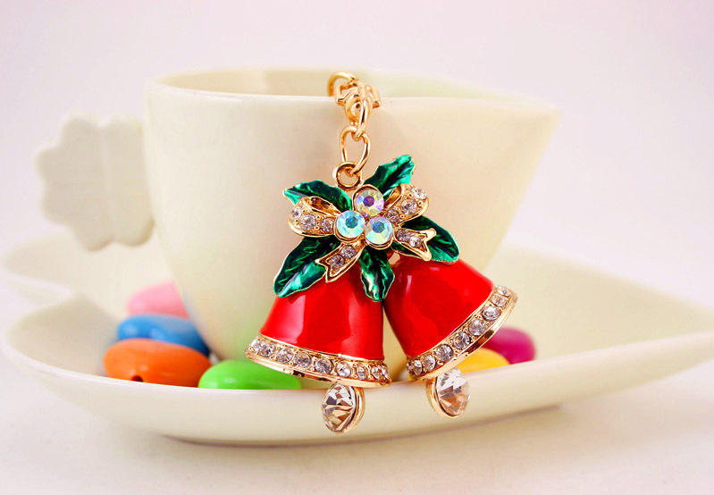 200g Weight Alloy, Metal Material Constellation Pattern Unisex Gender Craft Small Gift Christmas Dripping Oil Red Bell Bag Accessories Metal Pendant Key Chain 2