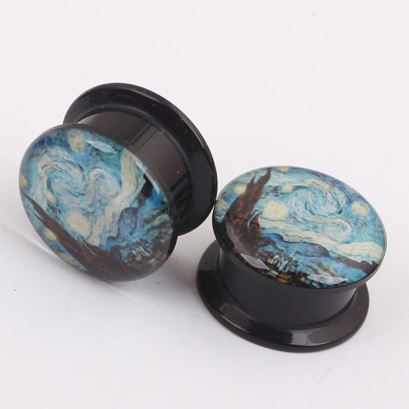 Night Sky Wolf Ear Expander 16mm Stainless Steel Ear Plug for Pierced Ears detail image 8
