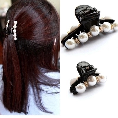 Korean version of women's pearl-encrusted hairpins large and small grippers jewelry wholesale 2 yuan store supply wholesale