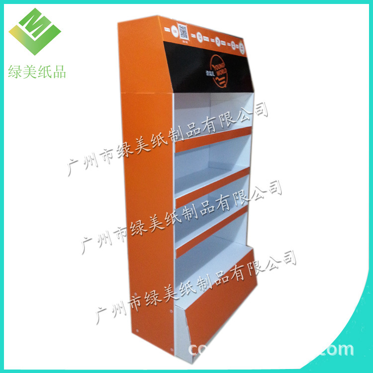 广州纸货架厂家超市纸展示架落地式纸陈列架广告促销纸货架