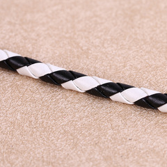 Four-strand braided leather cord, PU leather braided rope, 5mm round rope, wholesale, manufacturer-supplied wholesale