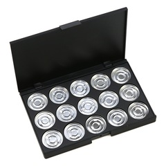 15色彩妝盒DIY唇彩眼影盤遮瑕粉底旅行化妝盒26MM鋁盤跨境