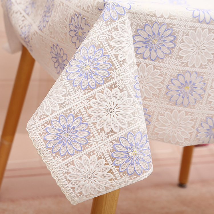 厂家直销 新款PVC蕾丝桌布 厨房餐桌防水防油餐桌布 酒店家用台布批发详情图7