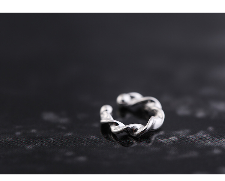S925 plata esterlina oído espárragos simple giro clip de oreja estilo coreano sin oreja hebilla