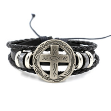 Vintage Alloy Eagle Leather Bracelet display picture 3