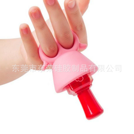 独特硅胶指甲油支架穿戴式美甲油瓶套 做指甲专用工具