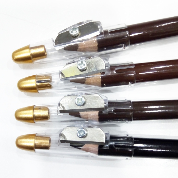 好妆带刀眉笔易上色耐水带刀眉笔不易晕染带卷笔刀带刨子眉笔|ru