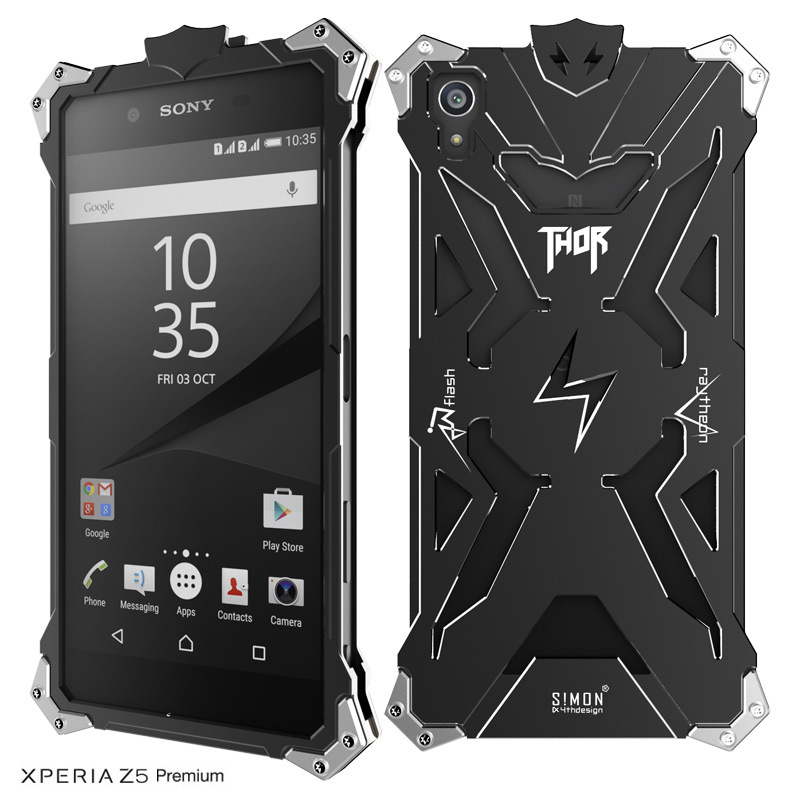SIMON THOR Aviation Aluminum Alloy Shockproof Armor Metal Case Cover for Sony Xperia Z5 Premium | Z5 Compact | Z5