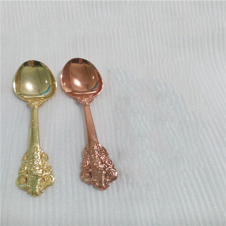 勺子电镀金 深圳电镀金 不锈钢电镀表面处理镀金 金属电镀玫瑰金