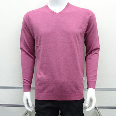 2019男装春季新品男士针织衫 简约V领长袖打底中年毛衣男一件代发