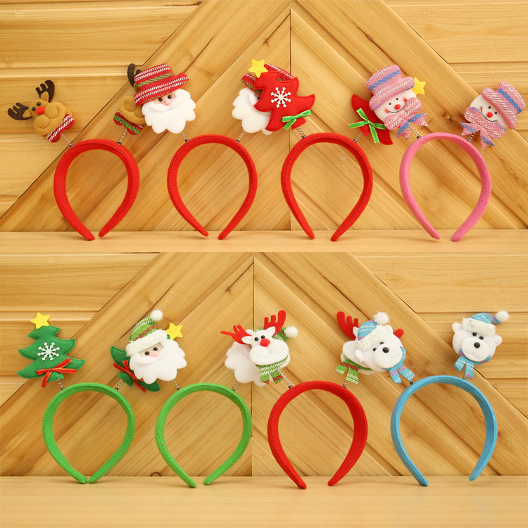 Factory Wholesale Christmas Decoration Supplies Party Props Christmas Head Band Spring Double-headed Buckle Hair Accessories Holiday Gift display picture 15