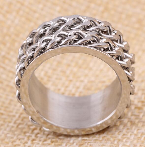 Fashion Hip-Hop Punk Vintage Chain Stainless Steel Man Index Finger Ring