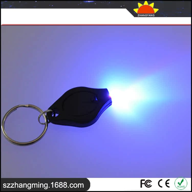 Manufactor Direct selling Money detector lights Plastic Diamond led uv Purple Keychain Light luminescence Electronics Small gifts gift