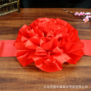 婚车装饰纸板大红花 婚车喜庆装饰大红花 送飘带3米 4个型号 3214366554_2078261201.310x310.jpg