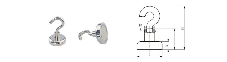 磁性吸力件 磁性挂钩 magnet hook & p