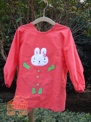 纯棉灯芯绒儿童罩衣宝宝条绒吃饭衣微防水反穿衣1-3岁穿批发零售