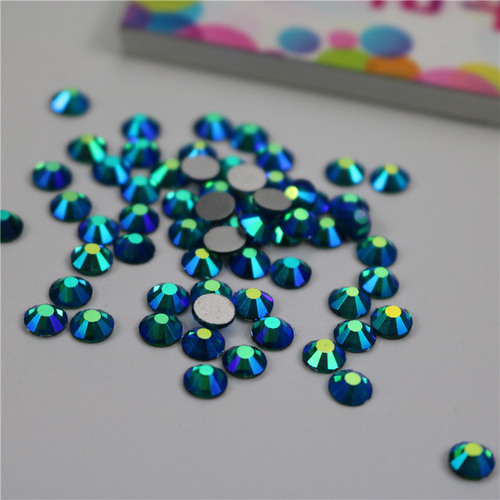 Rhinestones Silver bottom hole blue blue color AB color glass coating DTY nail accessories flat bottom water drill