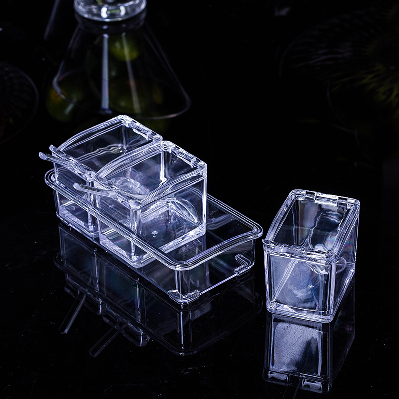 創意亞克力透明塑料調味罐套裝 廚房用品翻格調料盒多格調味罐