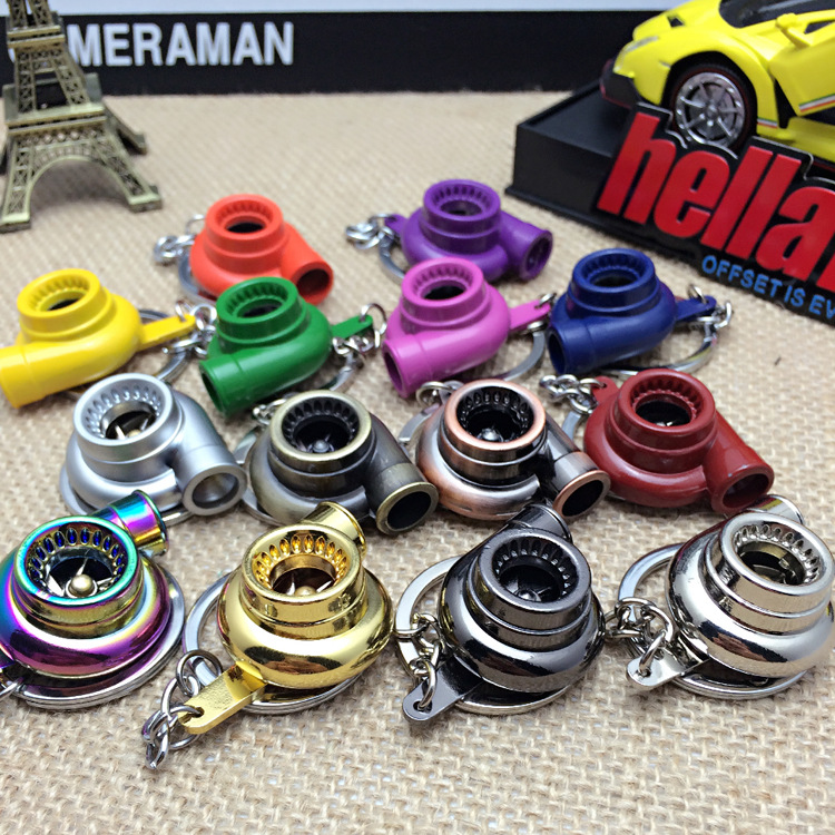 Car Modified Turbo Keychain Creative Rotary Blade Supercharger Car