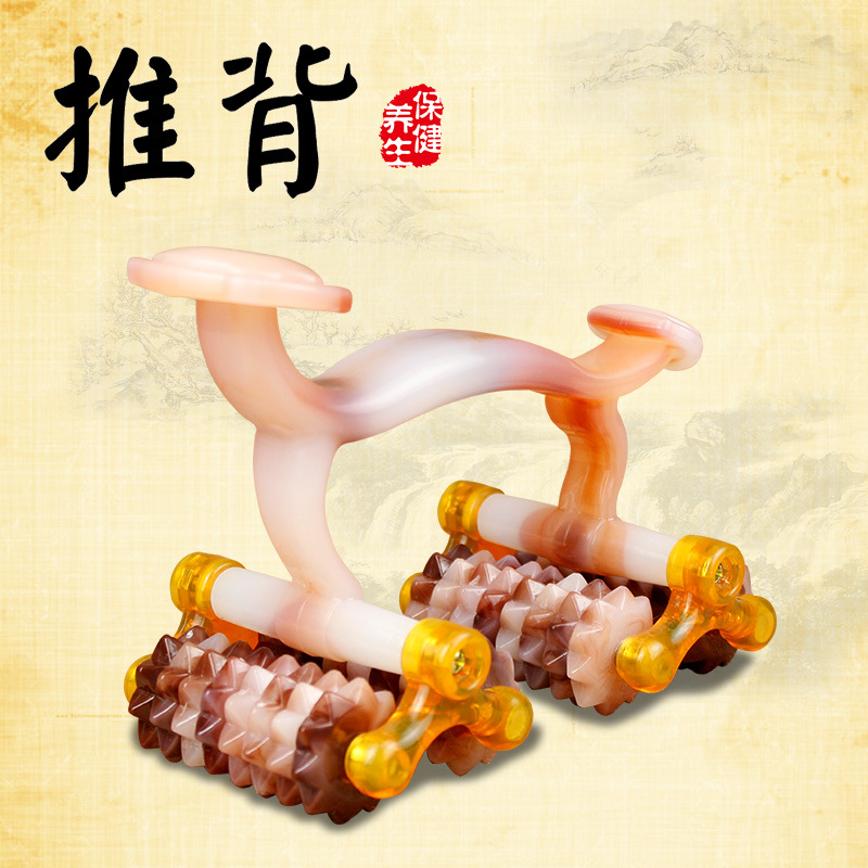 月球车滚轮按摩器背部腰部腿十六轮手动玉如意全身搓经络四排腹部