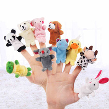 网红宠物玩具 外贸出口婴儿创意宠物手指偶10款双层带脚动物指偶