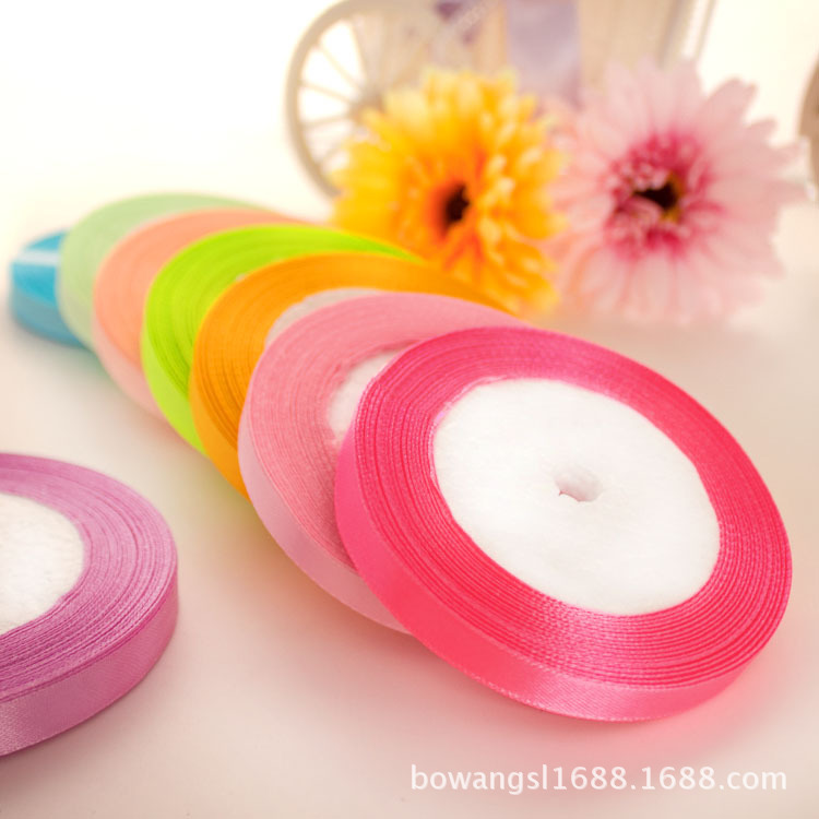 Yiwu venta al por mayor 1cm cinta regalo flor embalaje pastel hornear decoración cinta DIY casual multicolor