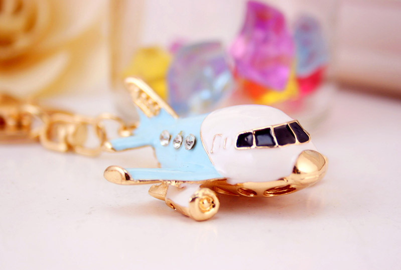 36g Weight Alloy, Metal Material Constellation Pattern Unisex Gender Coffee, Red, Blue, Black Color Korean Creative Cute Civil Aviation Small Aircraft Model Metal Keychain Wholesale 14