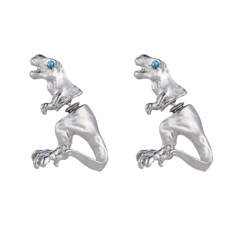 Harajuku 3D Dinosaur Alloy Piercing Ear Studs Combination Earrings Wholesale detail image 8
