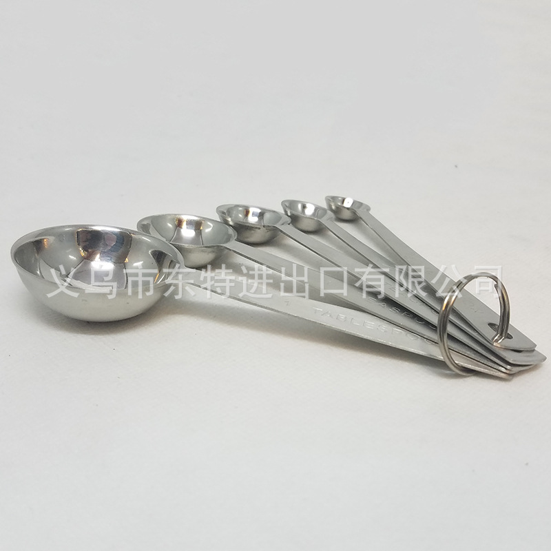 Factory direct sales of stainless steel measuring spoons with rulers, 6-piece set, measuring spoon set, thickened and brushed seasoning spoons detail image 2
