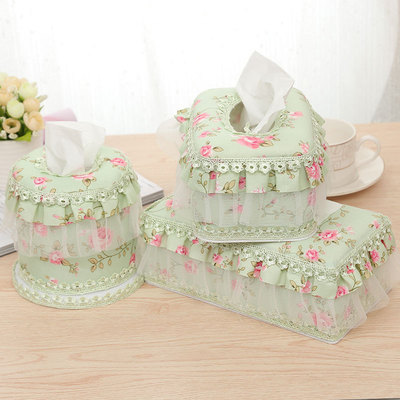 5703 fashion Countryside Fabric art Lace Tissue box Home Volume Tray Car Tissue box Special Offer Manufactor wholesale