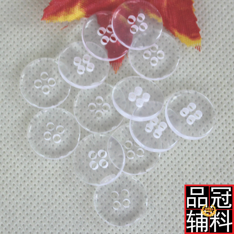 Button button wholesale transparent four-eye two-sided flat double bread hidden button shirt sweater T-shirt resin button