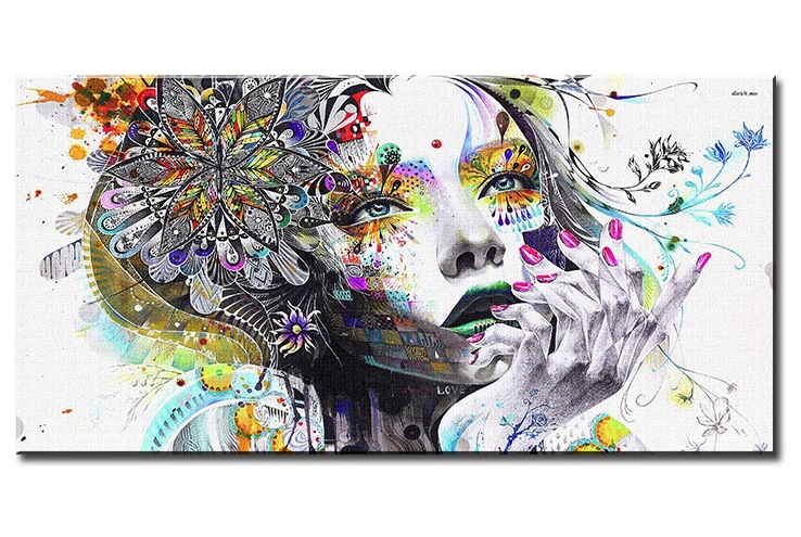 [Zi min /JERMYN ]Printing Decorative painting Art girl Wish AliExpress