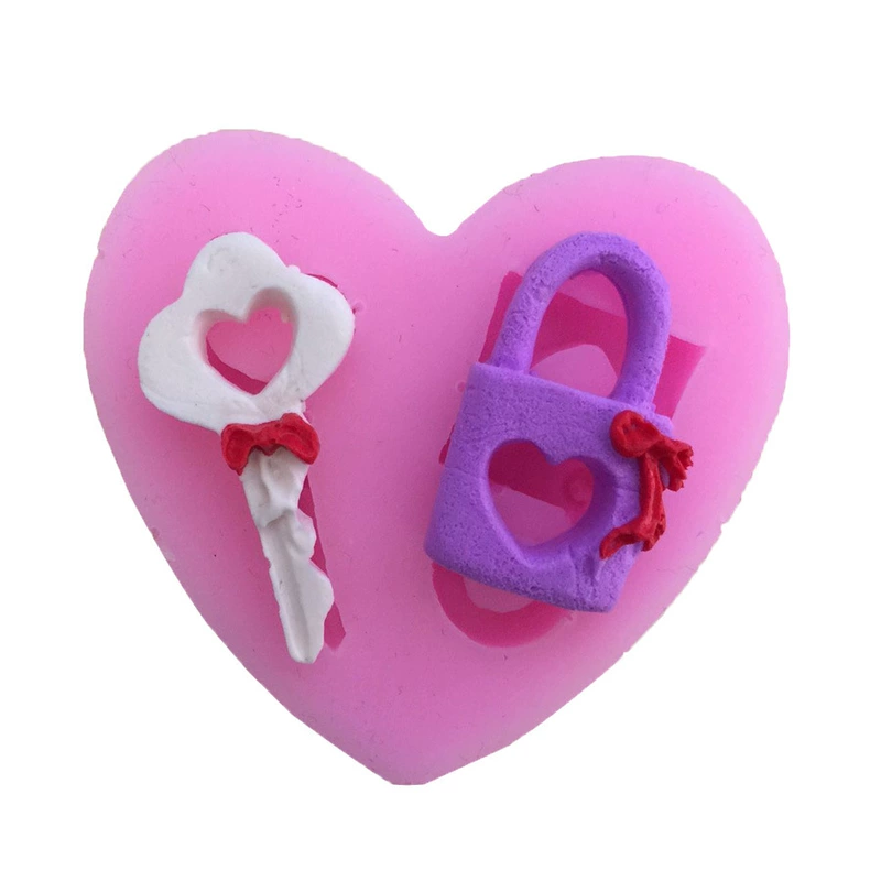 3 silicone DIY mini khóa stereo stereo fondant silicone khuôn lỏng silicone khuôn mềm gốm thủ công