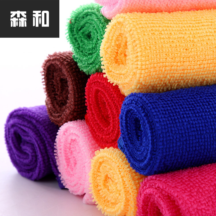 Jewelry store drainage gift fiber small square towel 25*25 dry hair towel gift stall cleaning towel