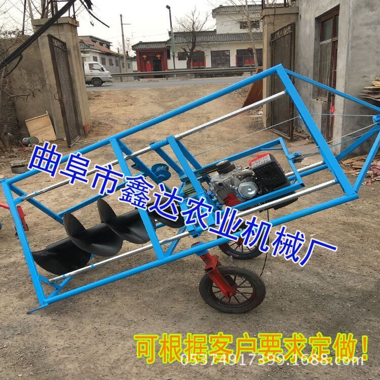 新型电线杆挖坑机 拖拉机式挖坑机 电线杆大棚挖坑机