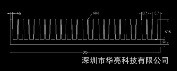 宽300高50MM*长，厂家现货梳子型散热器，LED散热片，横型散热片