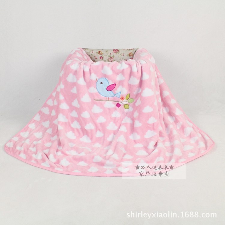 法兰绒 白云喜鹊童毯