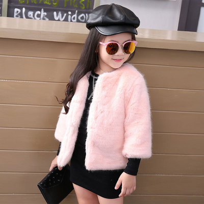 Children's clothing 2019 Autumn and winter new pattern Mink hair girl leather and fur coat children cotton-padded clothes thickening baby Maomao overcoat