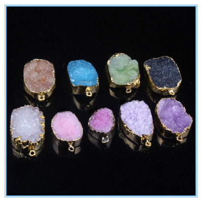 瑪瑙晶石項鏈吊墜 Quartz pendant天然石晶簇晶洞晶芽吊墜 Druzy