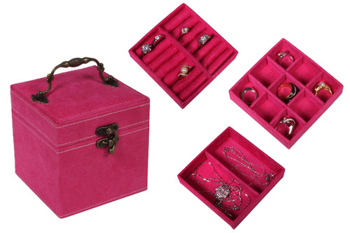 Lining inside three layers jewelry box accessory box ring earrings bracelet bracelet chain beads necklace jewelry box storage