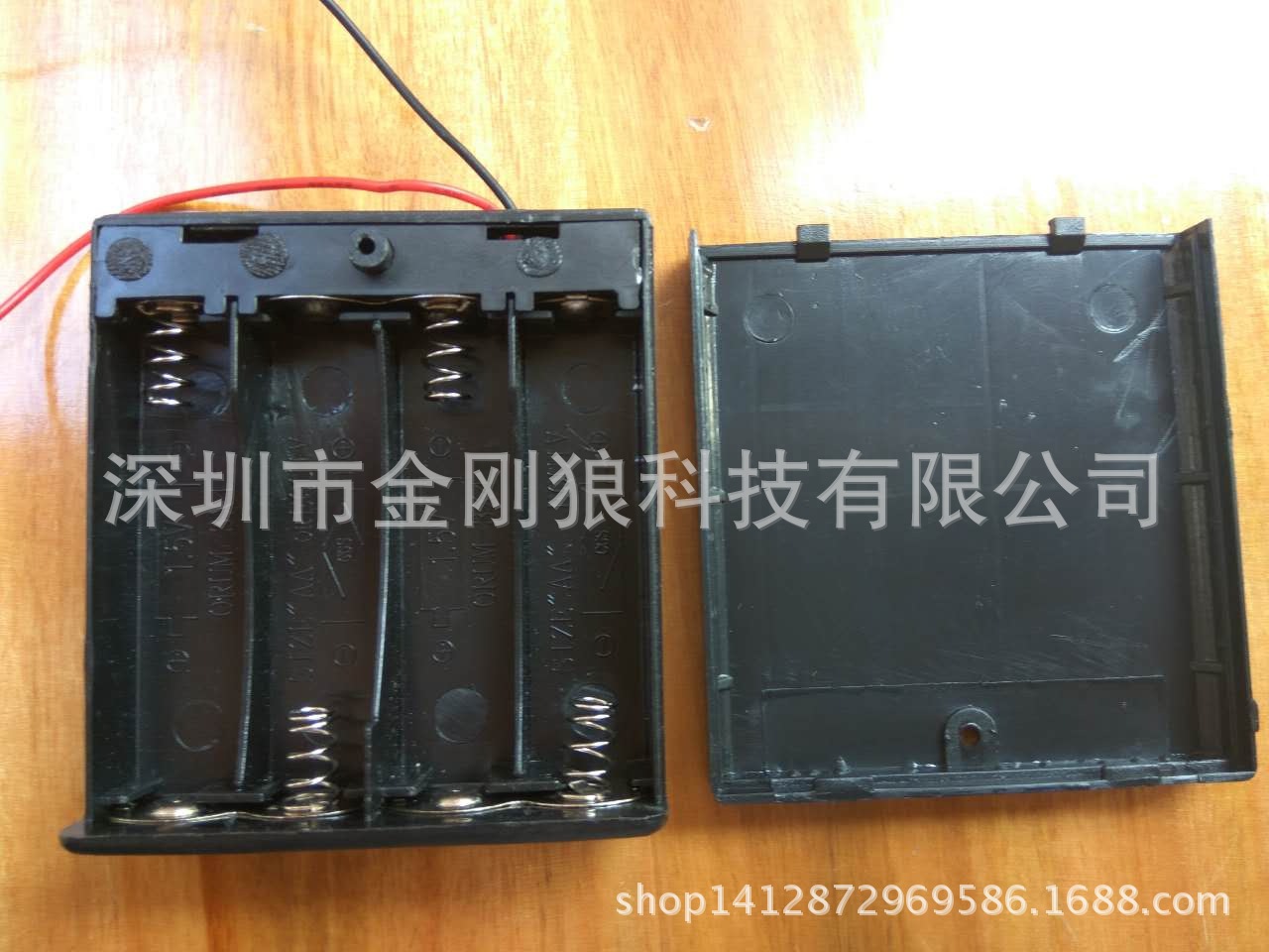 4节5号带盖带开关电池盒 四位五号并排6V 4节5#7#电池盒AA电池盒