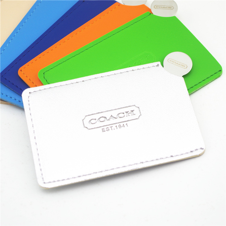 Mini espejo cosmético de acero inoxidable espejo resistente a la caída espejo portátil de dibujos animados de mano pequeño espejo logotipo imprimible