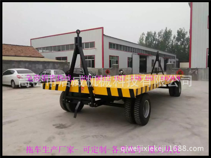 8吨双转盘平板拖车 拖拉机双向牵引拖车  货源供应厂家供应