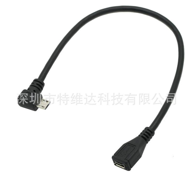 Кабель Micro USB2.0 с левым изогнутым штекером, micro USB для мобильного телефона/планшета, дата-кабель 0.25 м