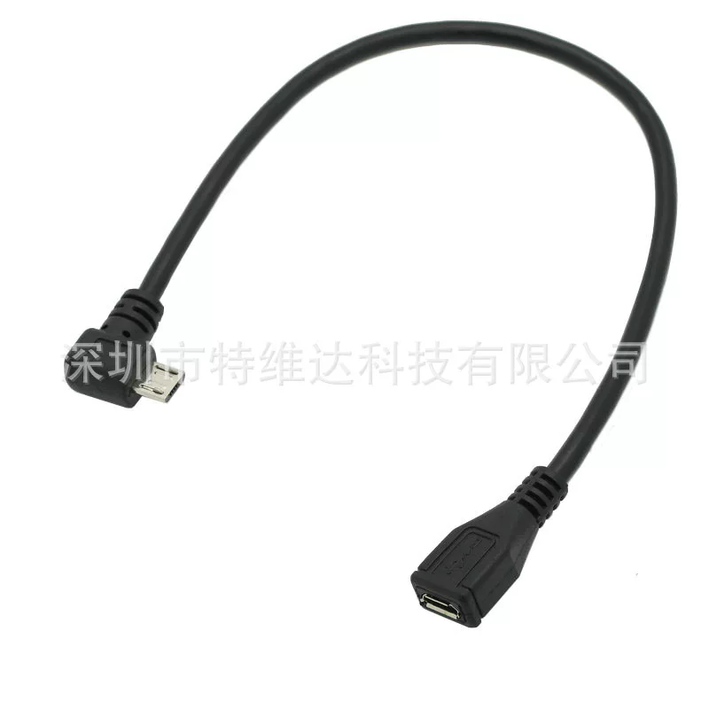 Кабель Micro USB2.0 с левым изогнутым штекером, micro USB для мобильного телефона/планшета, дата-кабель 0.25 м