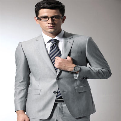 summer In the open grey Youth go to work Self-cultivation wool . Korean Edition Solid suit