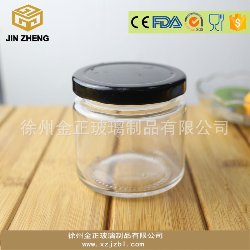 150ml圆形带盖蜂蜜瓶 无铅食品级玻璃瓶子 果酱酱菜牛肉酱专用瓶